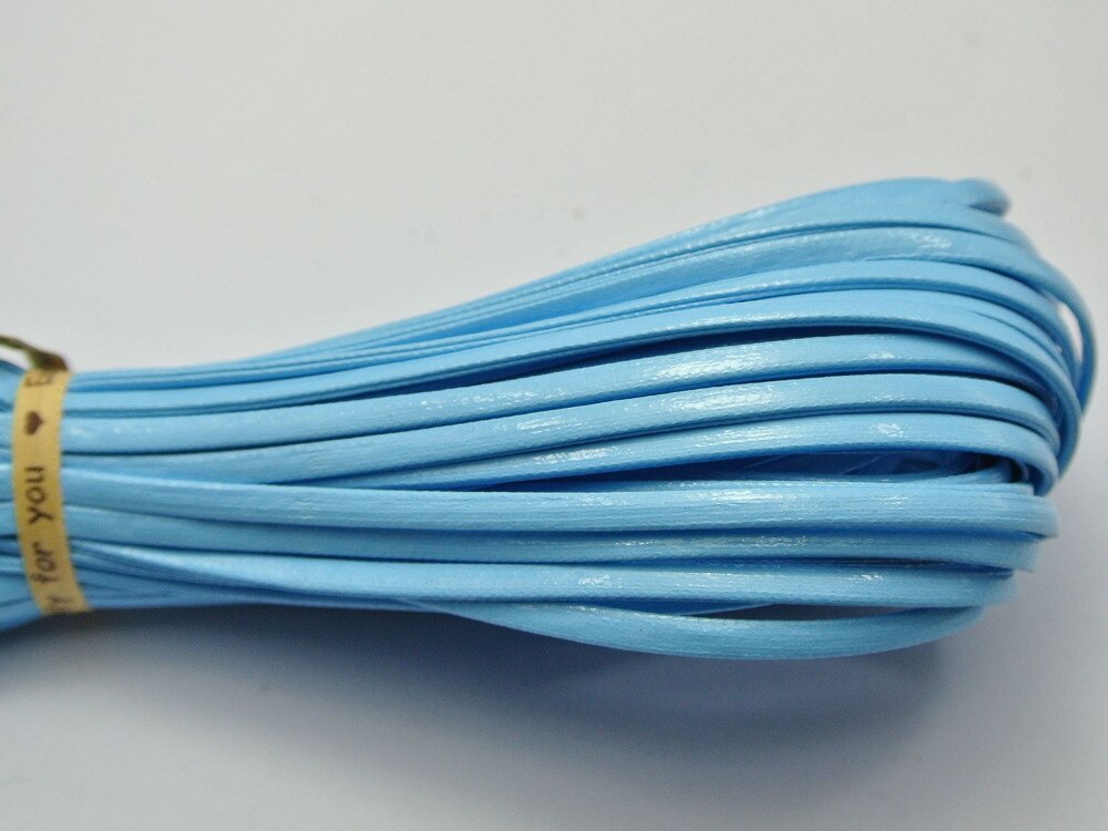 10 meter blauw plat zacht synthetisch leren sieradenkoord kantkoord 3 x 1mm sieraden decoratieve accessoires