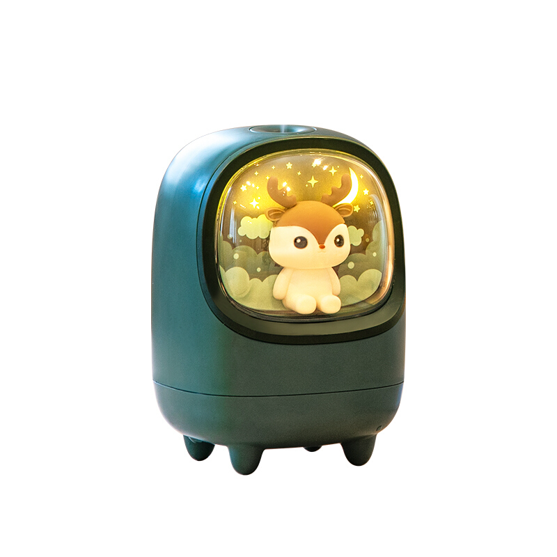 M08/M23 350 / 200ML Evaporative Air Humidifier Wireless Space Capsule Cute Pet Mist Maker With LED Night Lamp: M23 Green