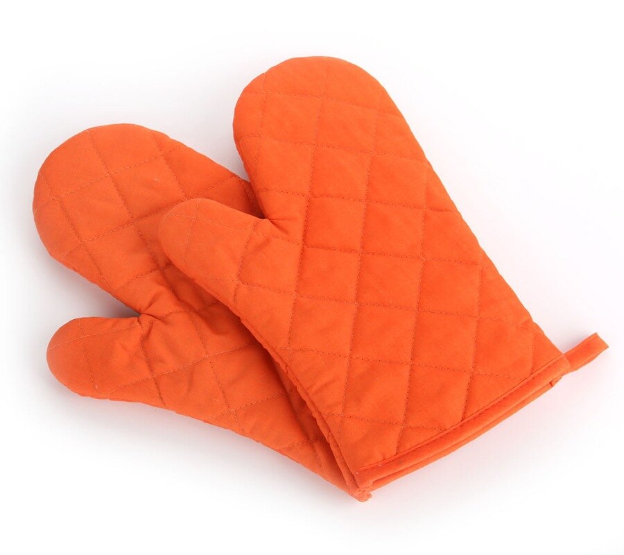 2 stks/set Kichen Magnetron Handschoenen Bakken Oven Speciale Warmte-isolatie Anti-strijken Hittebestendige Handschoenen: Orange