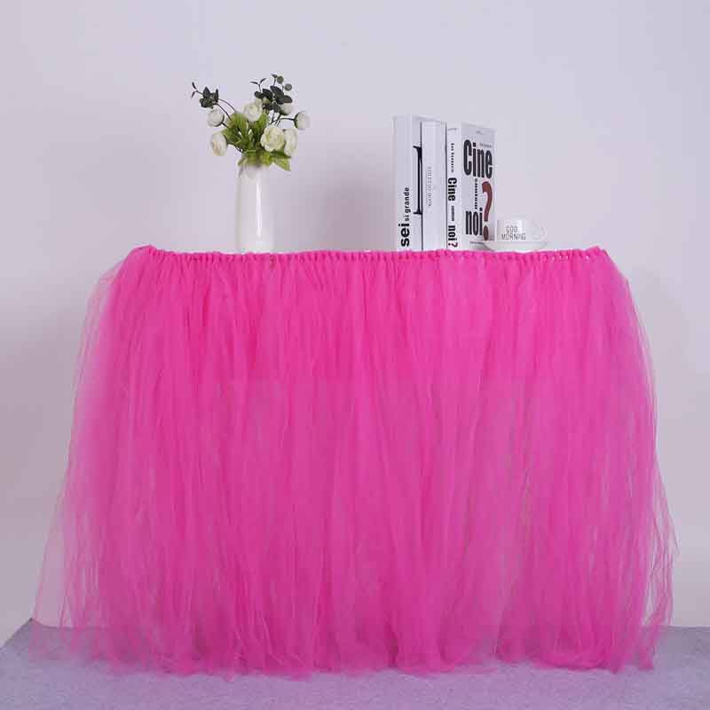 Tulle Tutu Table Skirt Tulle Tableware for Wedding Decoration Baby Shower Party Wedding Table Skirting Home Textile 91.5x80cm: 10