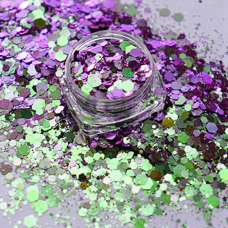 Magiske kamæleoner pailletter sky paillette pulver uregelmæssig nail art glitter harpiks pigment pailletter flakiess smykker fremstilling: 3