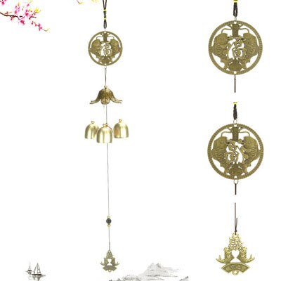 Stongwell traditionell kinesisk legering brons vindspel handgjorda hantverk hem dörr hänge väggdekoration fengshui ornament: 16