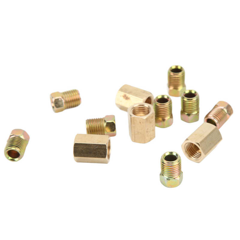 Brake Tube Connector Brake Line Fittings Kit 4-Union 8-Nut Replacement for Mercedes for 3/16in Pipe