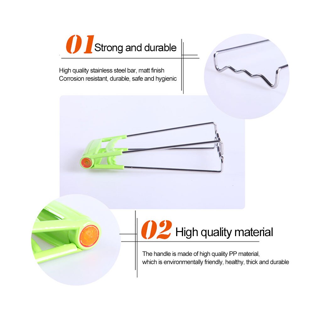 Bowl Plate Holder Dish Clamp Pot Lid Pan Stainless Steel Gripper Clip Collapsible Tongs Kitchen Tool Anti Heat Slip Gadgets