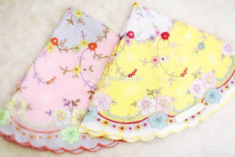 Mouchoir de poche en coton de style japonais, mouchoir rond en feuille de lotus, motif floral, meilleur pour les amis, nouveauté
