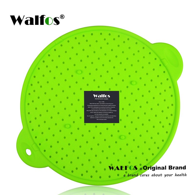 Walfos 3 In 1 Ploetert Screen Ploetert Guard Keuken Zeef Trivet Pot Deksel Pan Cover Siliconen Deksel Spill Stopper Wassen zeef: walfos  green