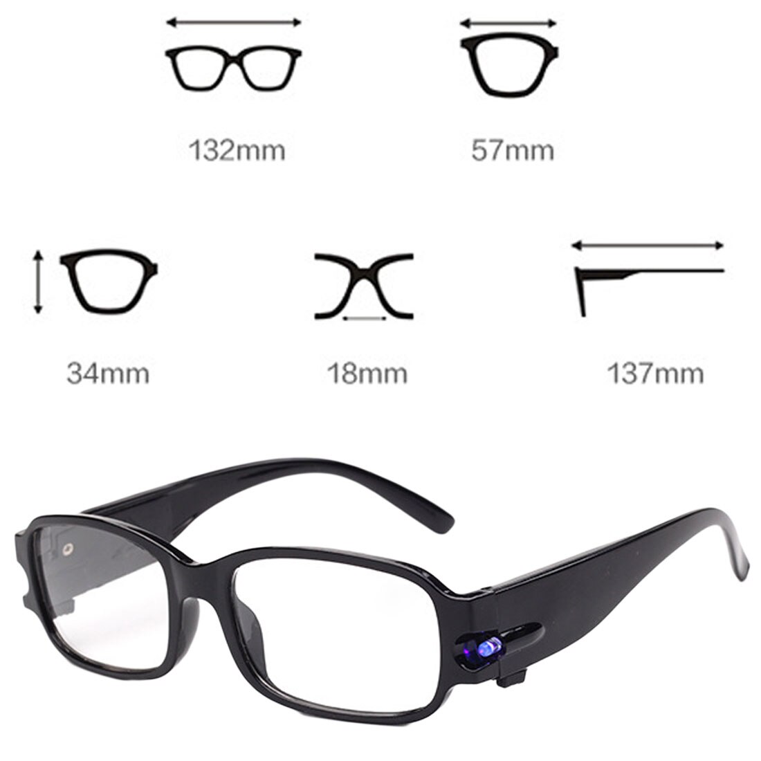 LED Reading Glasses Magnifying Eyewear Magnifier 100/ 350/ 400 Degree Vision Glasses for For The Aged Portable