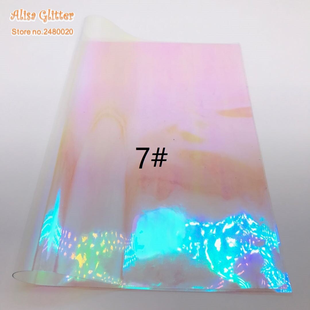 1PCS A4 SIZE 21X29cm Alisa Glitter Transparent Vinyl Fabric Iridescent PVC Clear PVC For DIY K60: 7