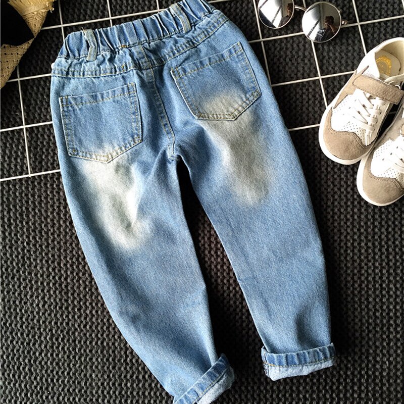 Pojkar flickor hål jeans byxor 1-6 år barn byxor höst märke barn denim byxor casual ripped jeans