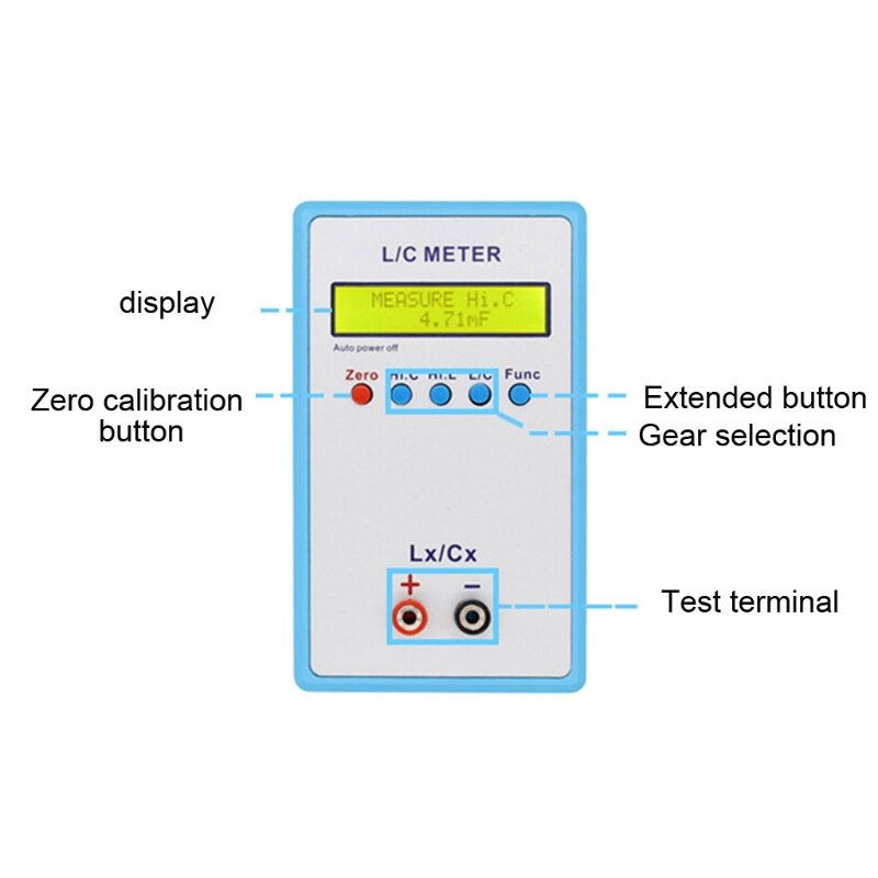 Medidor de inductancia de capacitancia, pantalla Digital LCD de mano, LC-200A, medidor LC 0.1pF-100mF 1uH-100H
