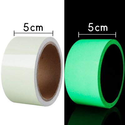 3M Glow In Dark Luminous Tapes Night Vision Wall Sticker Self Adhesive Fluorescent Safety Warning Tape Emergency Stickers: Width 5cm