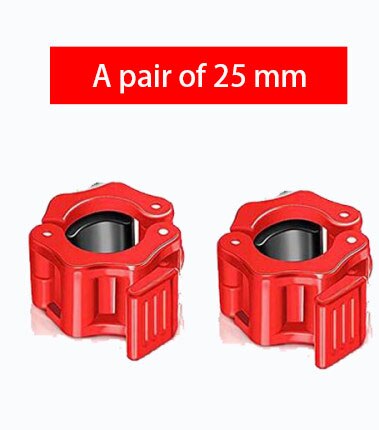 1 par de collares de bloqueo giratorio para barra de pesas, Clips para mancuernas, abrazadera para barra de levantamiento de pesas, gimnasio, Fitness, culturismo, color negro, 30mm, 25mm: red 25MM
