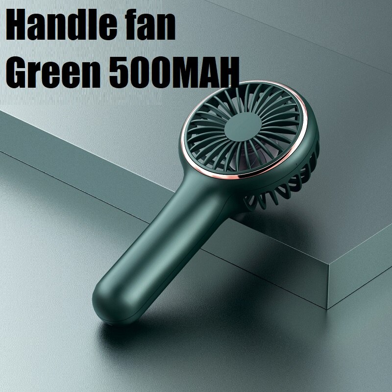 Mini Fan Battery Portable Electric USB Rechargeable Handheld Cooling Air Conditioner for Outdoor Home Office: 500mah Green