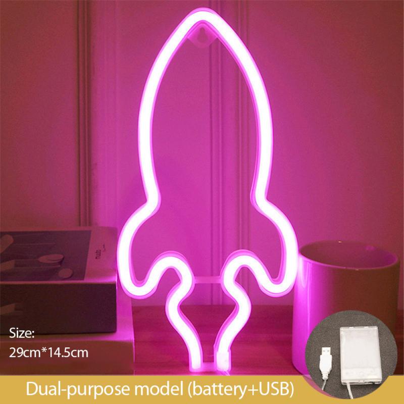 Neon- Zeichen USB LED Dekoration Planet Rakete Lampe Bunte Nacht Nacht Licht Weihnachten Hochzeit Party Dekor Licht Für Heimat Kind zimmer: 08