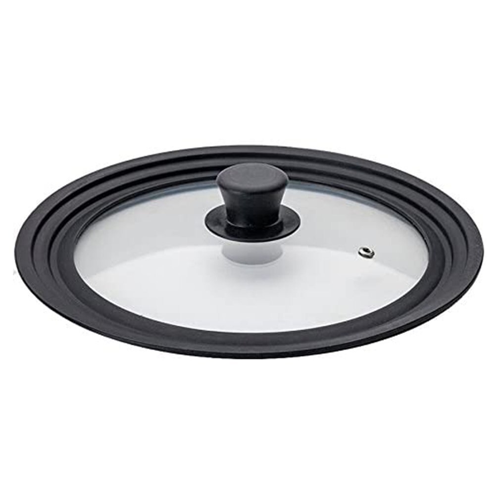 Kitchen Visible Pan Lids Multifunction Stainless Steel Visual Lid Anti-Fall Tempered Glass Silicone Lid Kitchen Accessories