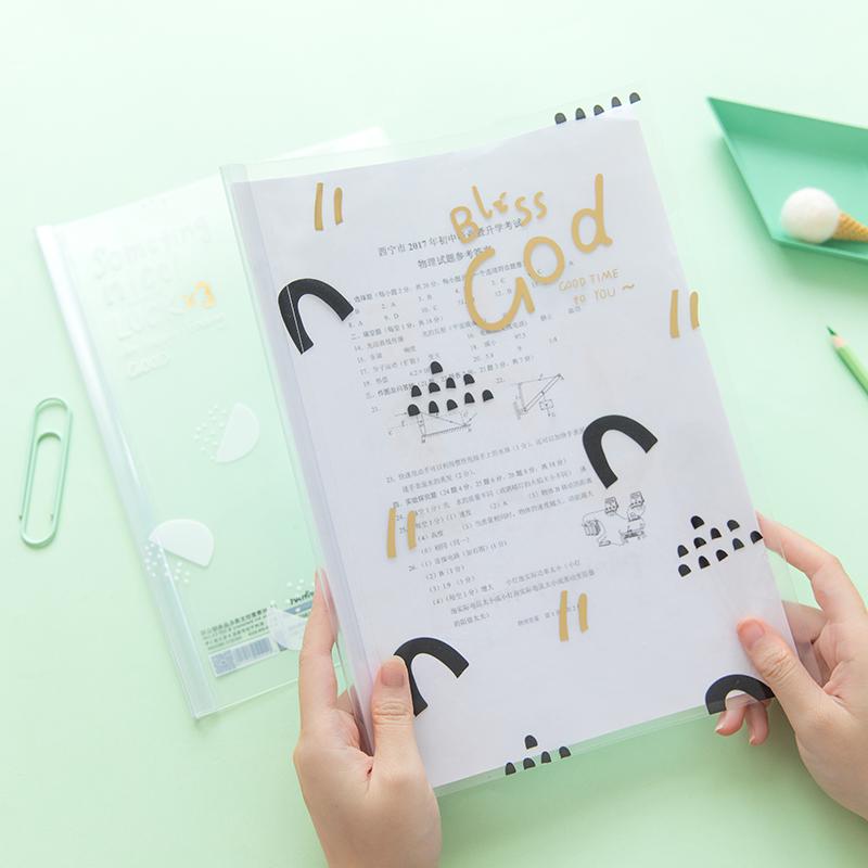 1PCS Small Lovely Office Document Organizer School Pumping Clip A4 File Folder