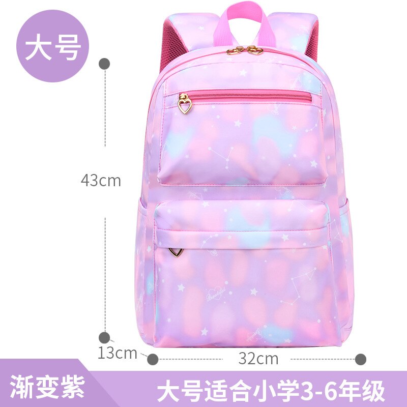 Kinderen Schooltassen Voor Meisjes Orthopedische Rugzak Kids Prinses Rugzak Schooltas Basisschool Rugzak Kids Satchel Mochila: large purple