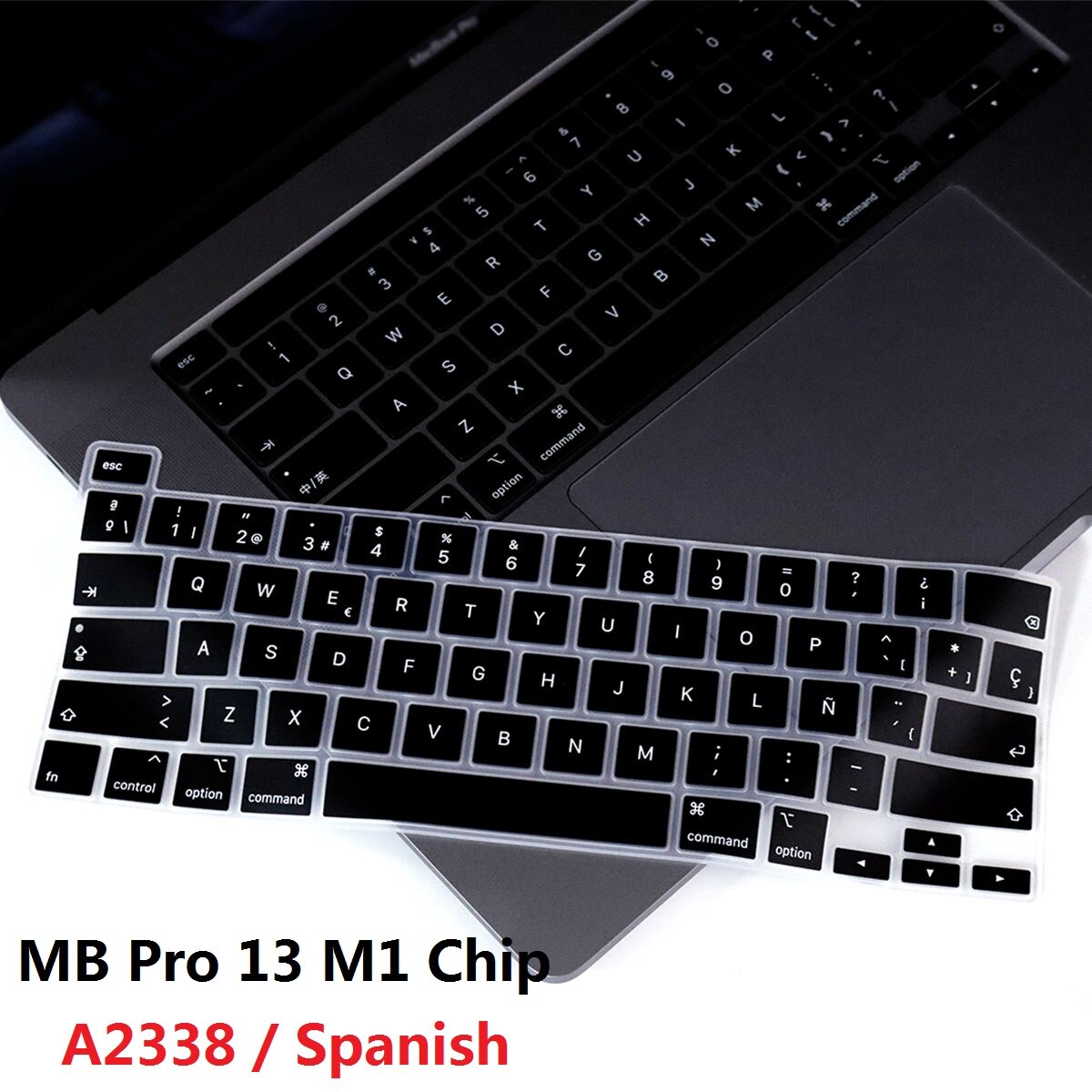 Soft Skin for Macbook Pro 13 M1 Chip A2338 Spanish EU US Keyboard Cover Silicon for Macbook Pro Spanish Keyboard Film