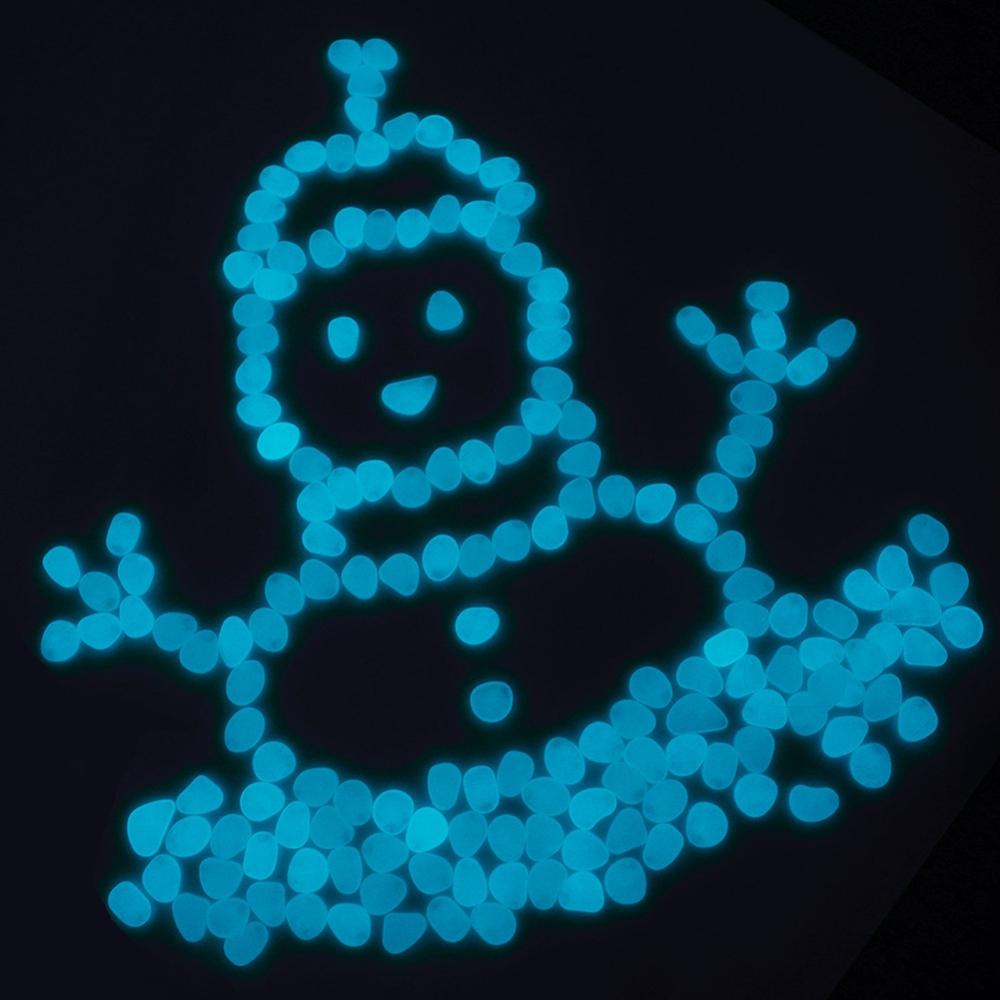200PCS pcs Garden Glow in the Dark Luminous Pebbles for Walkways Plants Aquarium Decor Glow Stones Garden Decoration