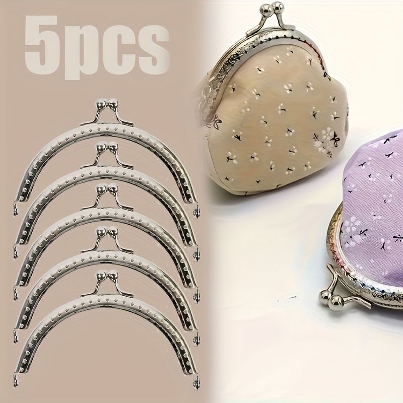 5-pack zilveren metalen halfronde sluitingen, drukknopsluiting, handgemaakte doe-het-zelf-tasaccessoires in vintage-stijl, materialen voor het transformeren van portemonnees, halfronde metalen sluitingen geschikt voor doe-het-zelf-handtassen, veilige sluitingen voor handtassen en portemonnees, duurzame handgemaakte accessoires, doe-het-zelf-portemonnee maken