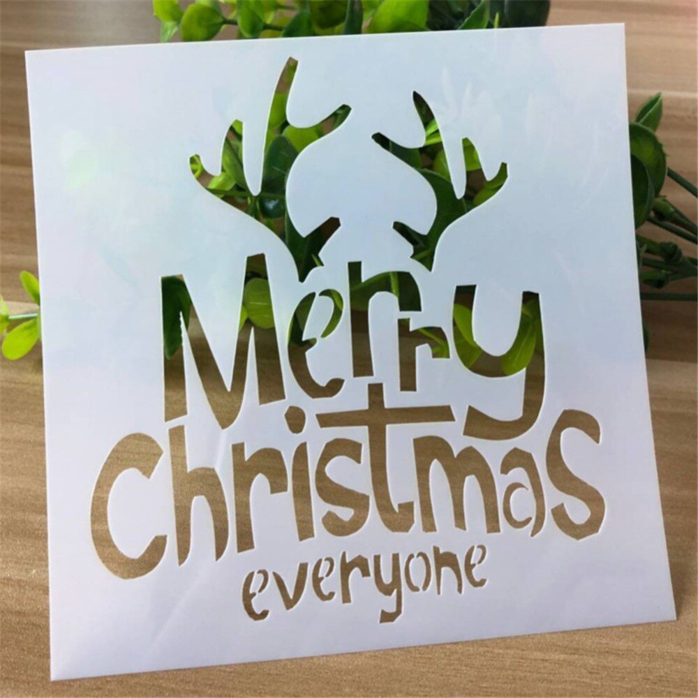 1Pc Weihnachten Dekor Schablone Malerei Zubehör Vorlagen DIY Durchbrochene Vorlage Präge Für Scrapbooking Tagebuch Ornament: 1