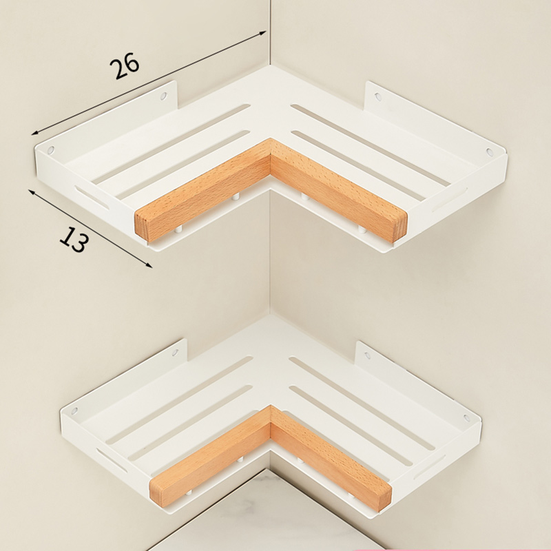 Badezimmer regal Eckraum Aluminium Holz Bad Dreieck Korb Duschraum Lager regal Wand montage: Burgunderrot