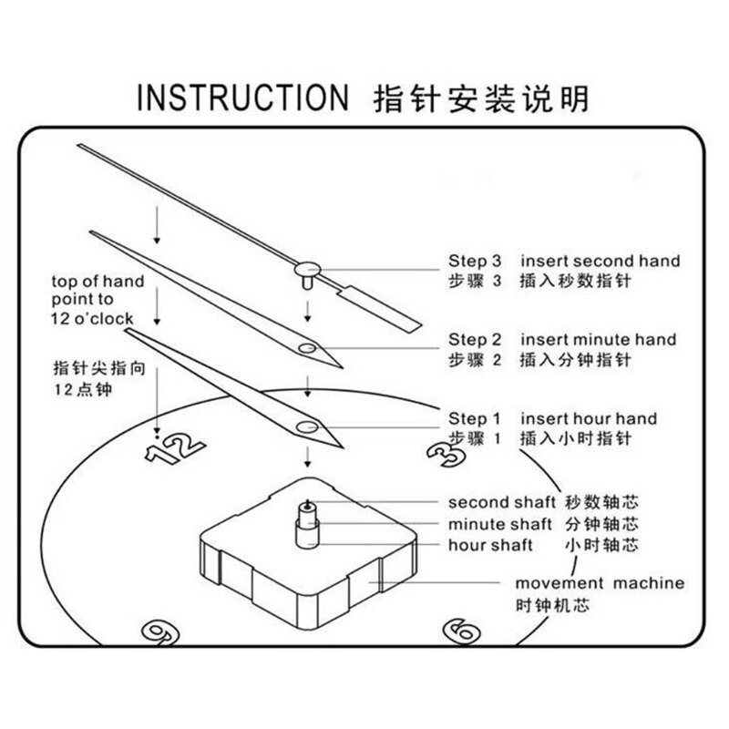 Silent Quartz Wall Clock Movement Mechanism Hands Motor Kit Battery Operated DIY Replacement Repair Parts