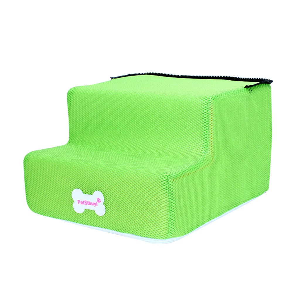 Hond Huis Hond Trappen Huisdier 3 Stappen Trap voor Kleine Hond Kat Pet Ramp Ladder Anti-slip Verwijderbare honden Bed Trappen FW3: Green