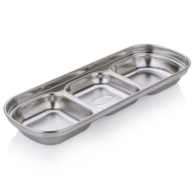 Tableware 18/10#stainless steel Dish seasoning Bowl Condiment Holder Saucer Japanese Korean Saucer Small Plate 2 cases, 3 cases