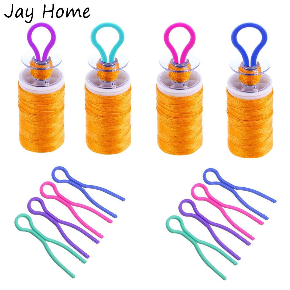 30Pcs 4 Kleuren Plastic Spoel Draad Houders Draad Spoel Clips Klemmen Voor Diy Klossen Borduurgaren Spoelen Organiseren