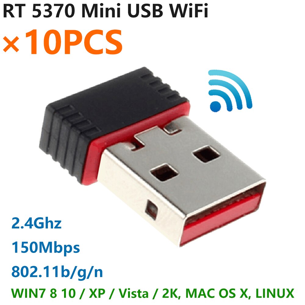 [10 PCS] RT 5370 mini USB WiFi with Ralink RT5370 chip 150Mbps 2.4GHz IEEE 802.11b/g/n standard USB2.0 Wireless mini USB Adapter