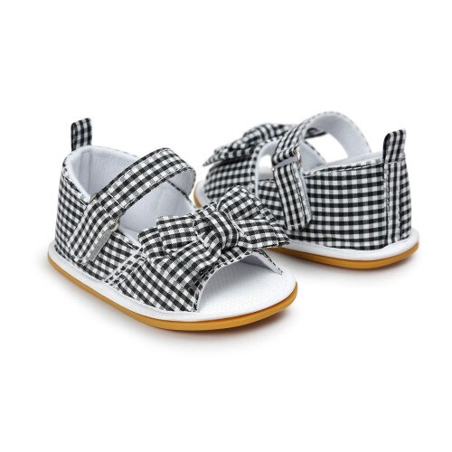 Peuter Prinses Schoenen Meisjes Sandaal Zomer Baby Baby Boog knoop Prewalker Stok 0-18 M: Zwart / 3