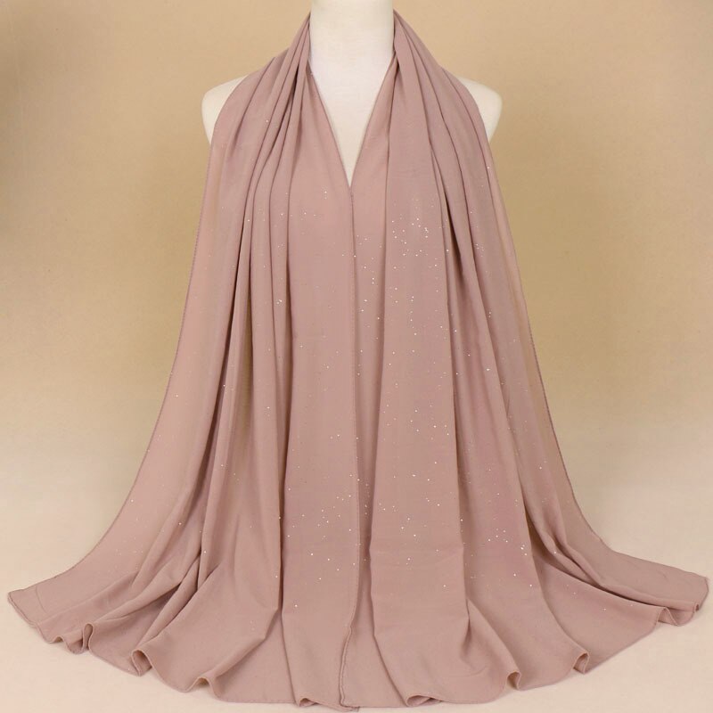 women gold chiffon hijab scarf solid color muslim head shawls and wraps pashmina bandana female foulard ladies hijab stores: 7