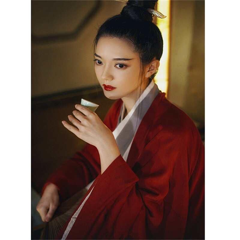 Traje rojo de hanfu para mujer, ropa antigua china, vestido de hanfu, vestido de la dinastía tang, trajes de danza folclórica china, ropa rave  sl2807