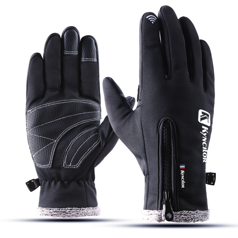 À prova dwind água quente homem mulher luvas de esqui à prova de vento tela de toque térmica ao ar livre esporte ciclismo snowboard luvas: B / XL