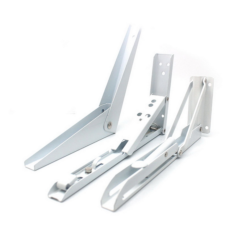 Hardware vægmonteret heavy duty pladsbesparende hjem k form foldehylde beslag holdbar støtte rustfrit stål opbevaring 2 stk.
