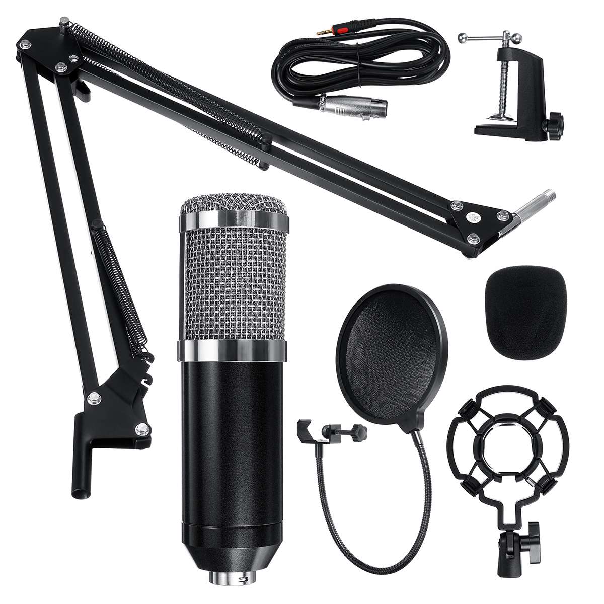 Studio Microfoon Professionele Microfoon Bm 800 Condensor Sound Opname Microfoon Voor Computer Mic Mikrofon Micro Bm800: Black
