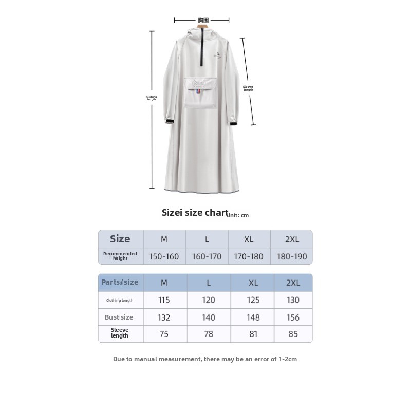 Female Cycling Raincoat Long Body Rainproof Men Adult One-piece Oxford Cloth Student Motorcycle Poncho Electric Car Raincoat