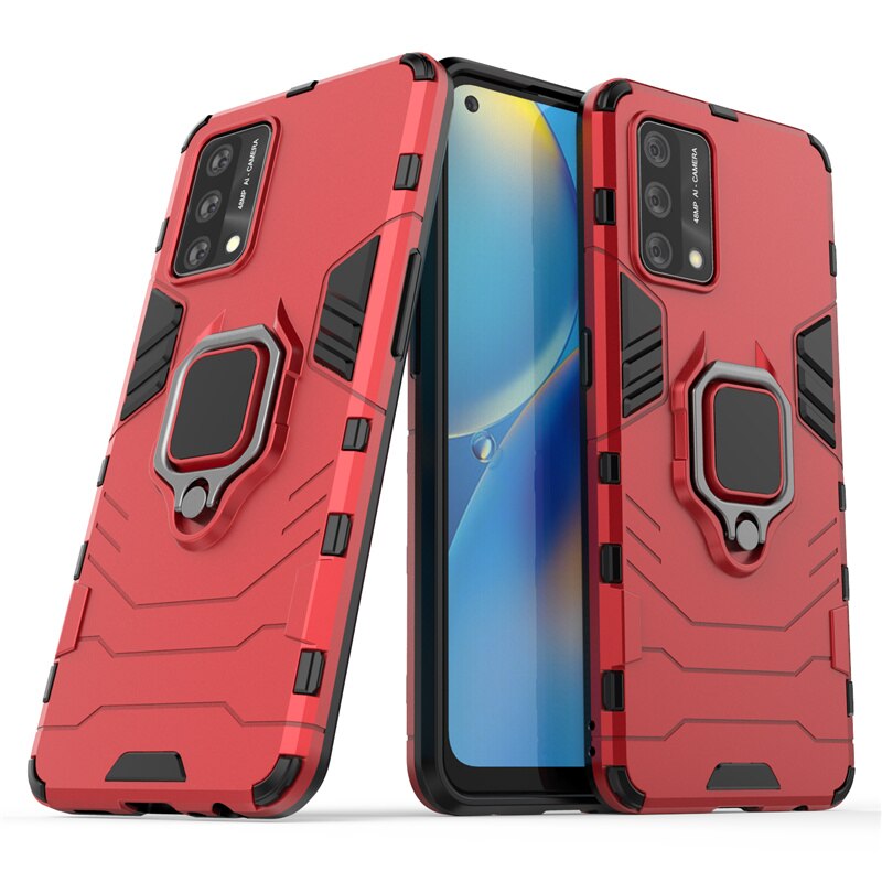 Halfter fallen Für Reno 6 Lite Abdeckung Für OPPO Reno 6 Lite Coque Telefon Stoßstange Stoßfest Magnetische fallen Für Reno6 reno 6 Lite Fundas: rot