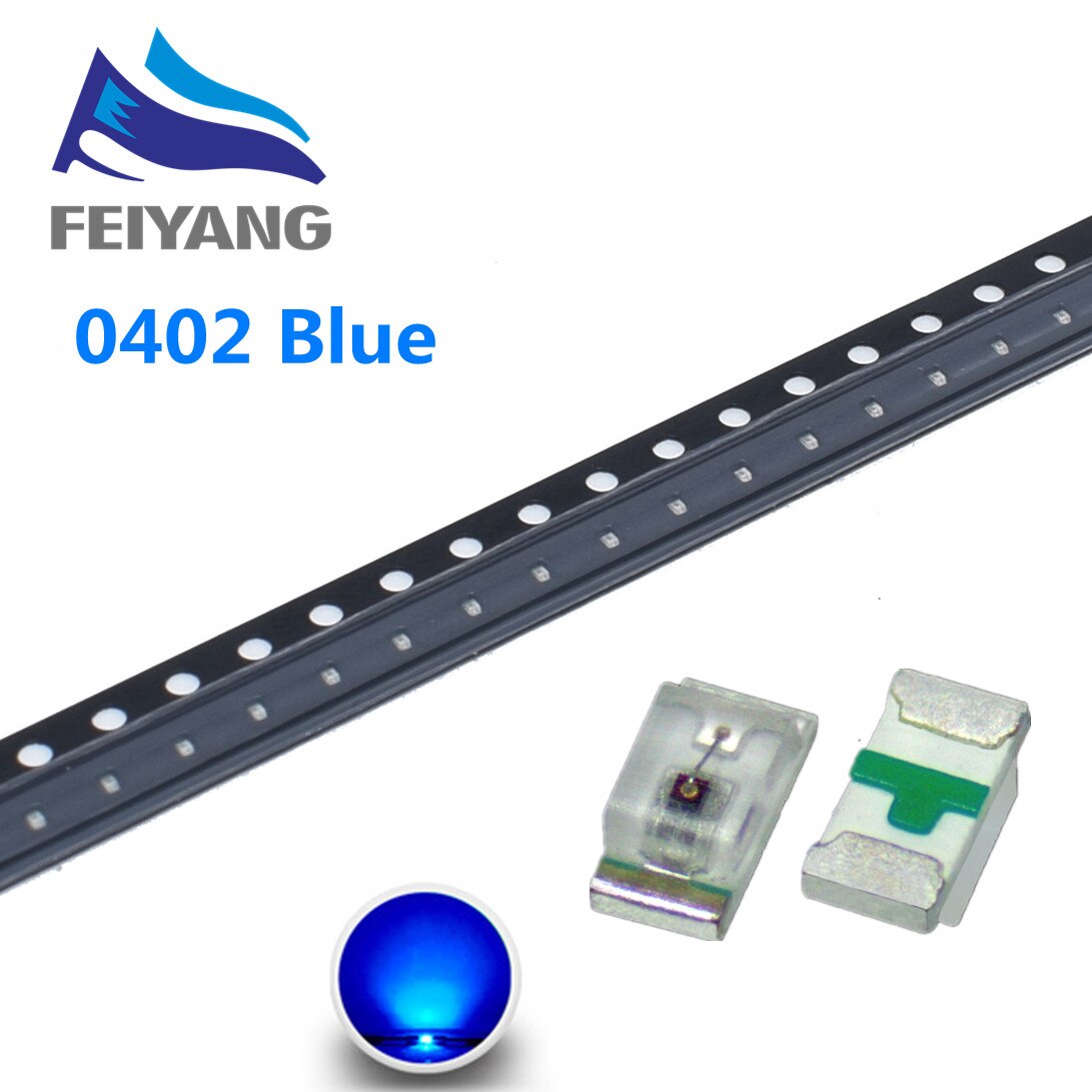 3000PCS 0402 SMD LED light-emitting diode smd Red Yellow Blue Green White Warm White 0range RGB 1.0*0.5*0.4MM 1005 super bright: Blue