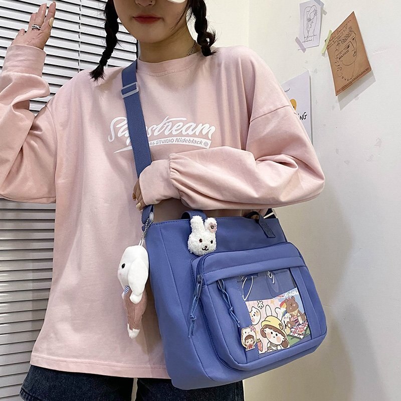 SYWIZDII Japanese Kawaii Style Backpacks for Teenage Girls Casual Nylon Female Handbags Women Crossbody Shoulder Bags