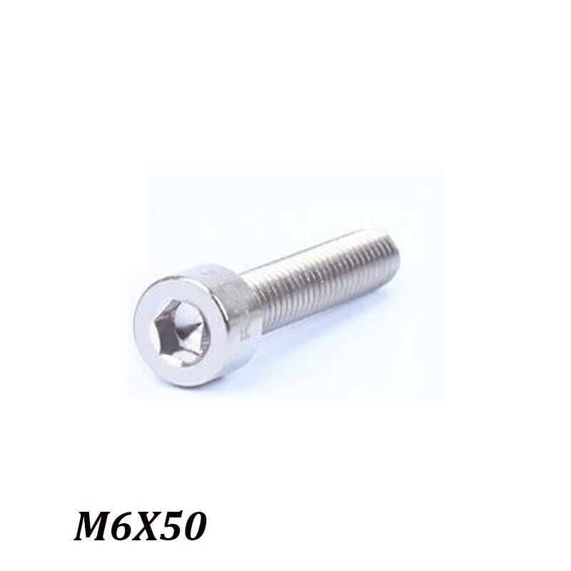 4 Colors RISK 1 pcs Bike Headset Bolt Titanium Aolly MTB Bicycle Stem Top Cap Bolt Screw M6 x 30/35/40/50 mm: silver  50mm