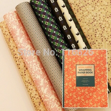 ENOGREETING Vintage Stijl Decoratieve Cadeaupapier Boek van verschillende Ontwerpen Festival Verpakking Papier Kit 24 sheets/lot