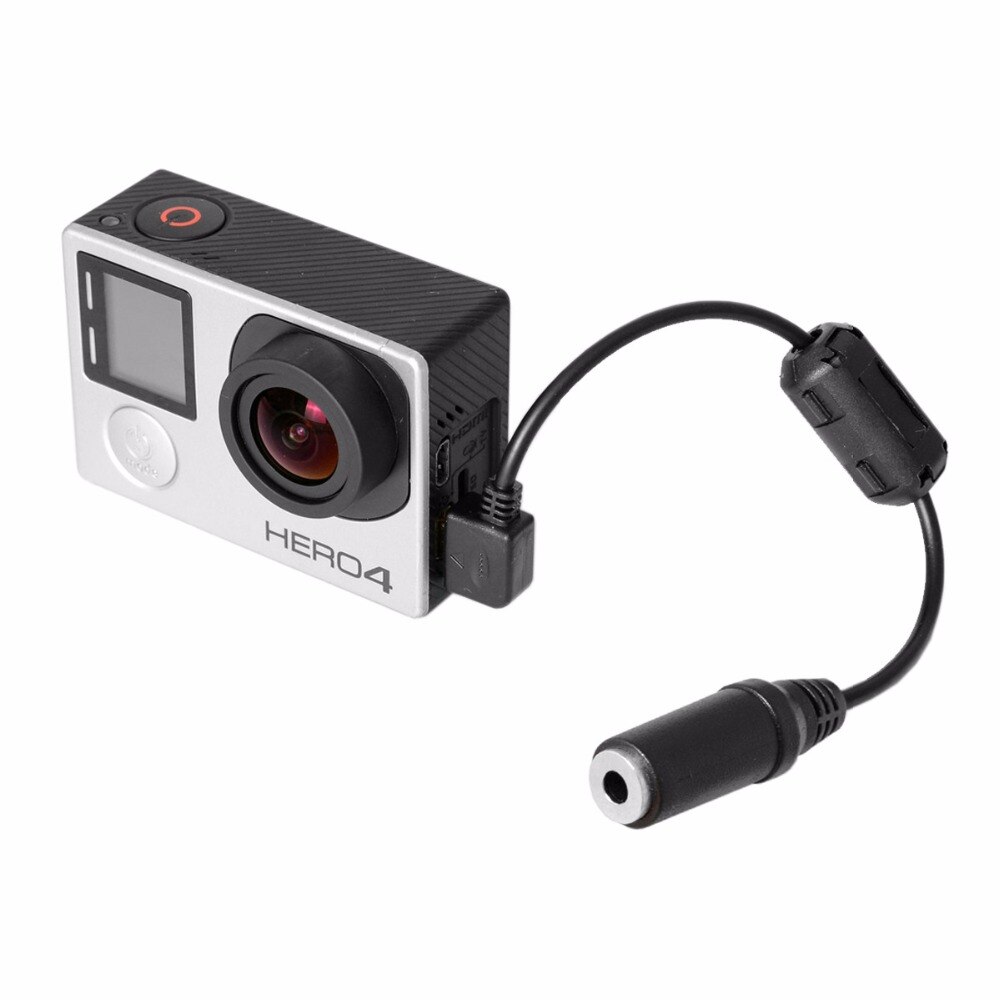 Stereo Mikrofon Adapter für GoPro Mikrofon Adapter Kabel 3,5mm MIC Jack Converter w Noise Reduktion IC für GoPro 4 3 + 3