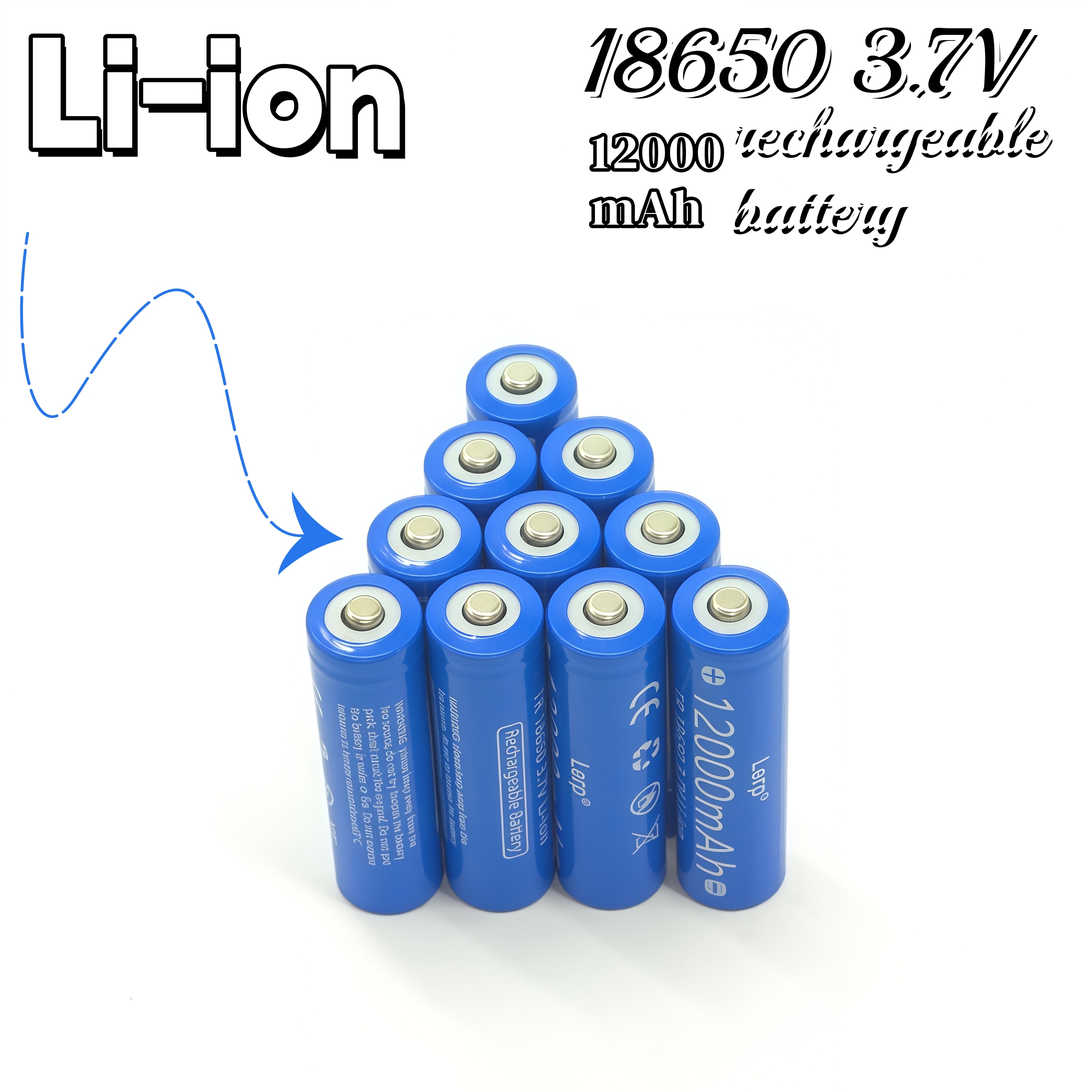 Batteria al litio ricaricabile 3.7v 18650 12000 + caricabatterie: ampiamente utilizzata per torce elettriche e vari dispositivi elettronici