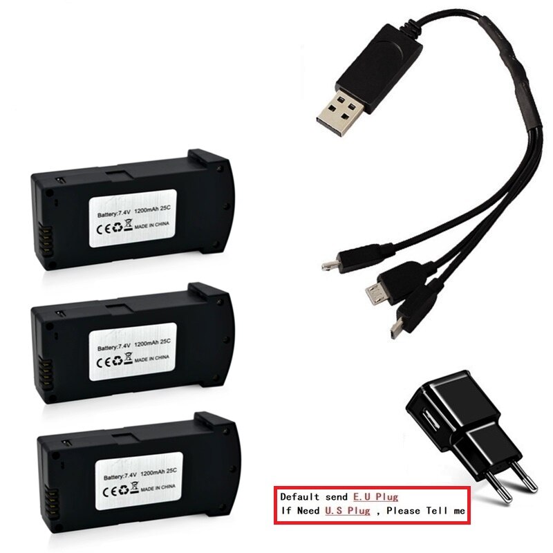 Cargador de batería LiPo 3 en 1, 7,4 V, 1200 MAH, 25C, para E520, E520S, JD-22S, recambios de cuadrirrotor RC, 1200 mAh, 7,4 V: Marrón