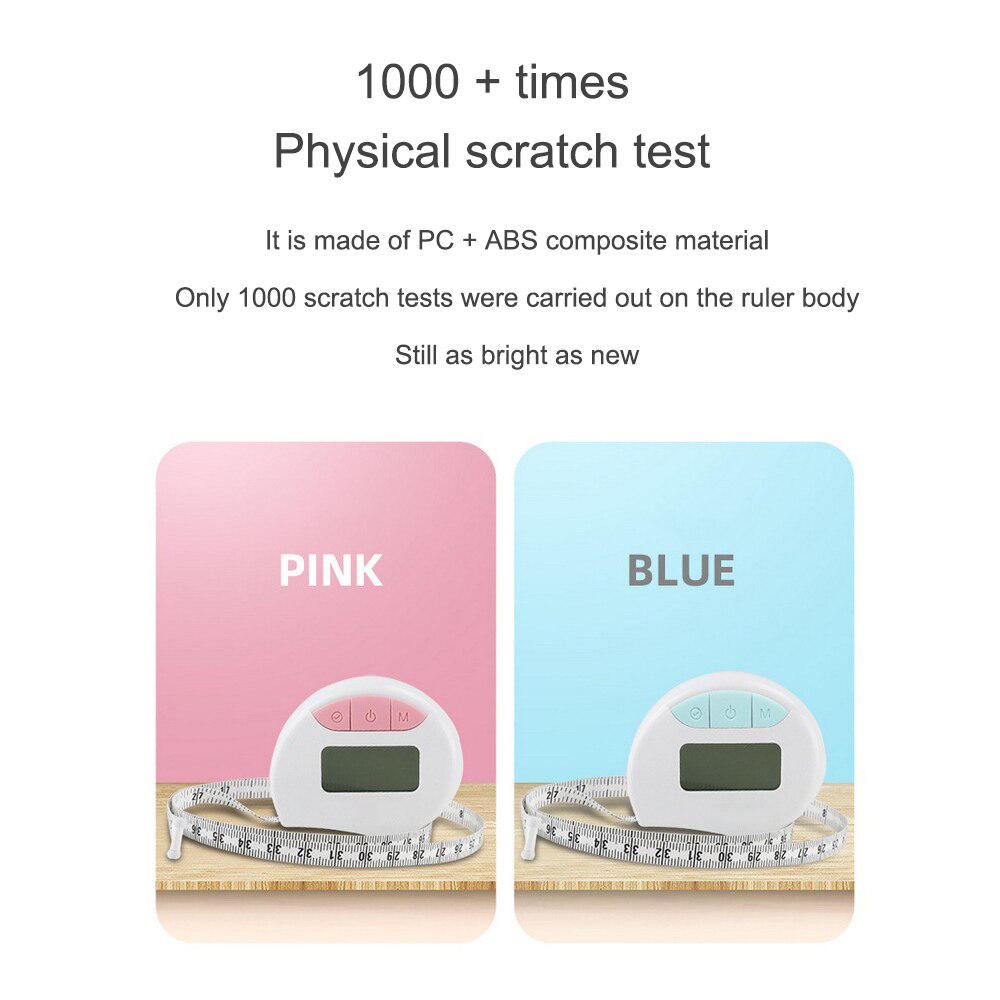 Bluetooth APP Digital Body Tape Measure 150cm LED Electronic Health Band Tape Ruler Circumference and Linear Measure Mode Body