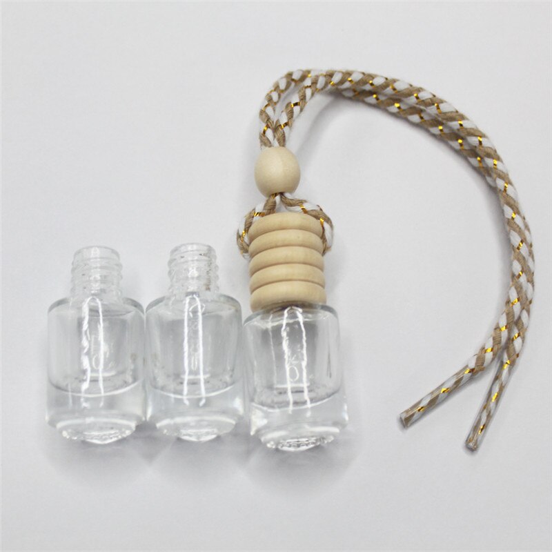 5ML Small Transparent Cylinder Gold Velvet Rope High Permeability Glass Pendant Empty Bottle 25pcs/lot