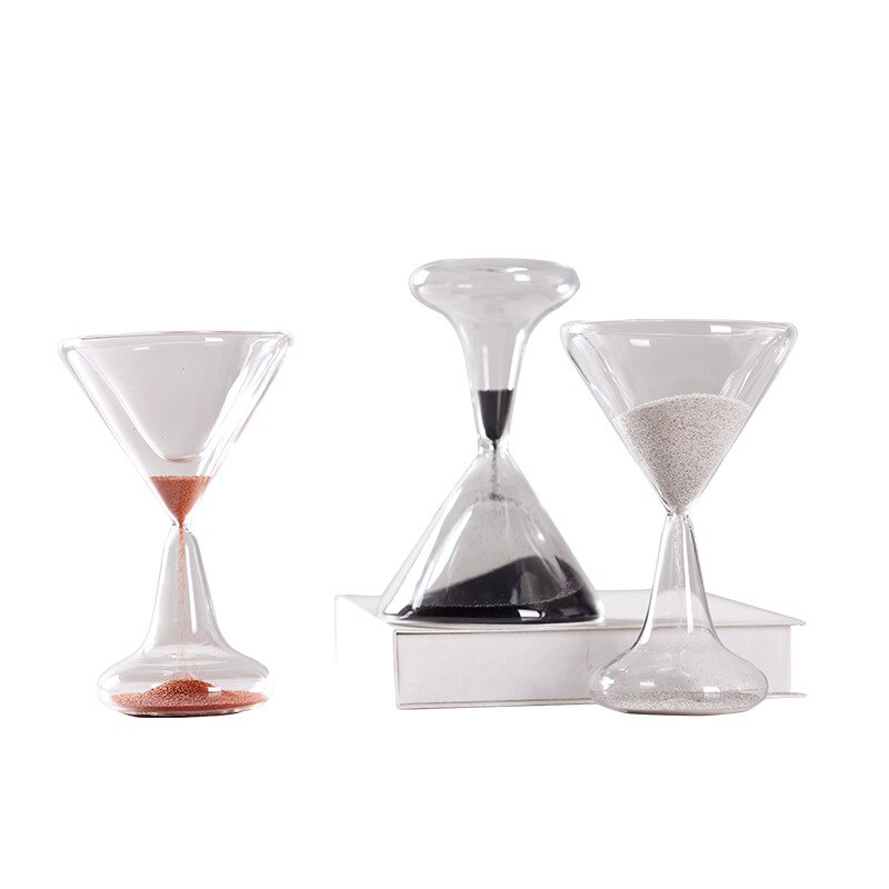 1 min Simple moderne européen verre à vin forme double couche verre minuterie sablier maison salon décoration ornements