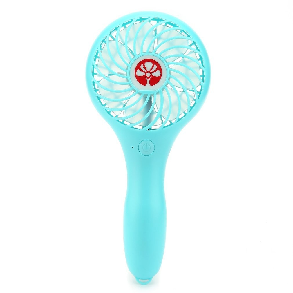 Mini Handheld Charging Fan Portable Air Cooler with 18650 Battery Outdoor USB Cooling Fan for PC Laptop Power Bank: Blue